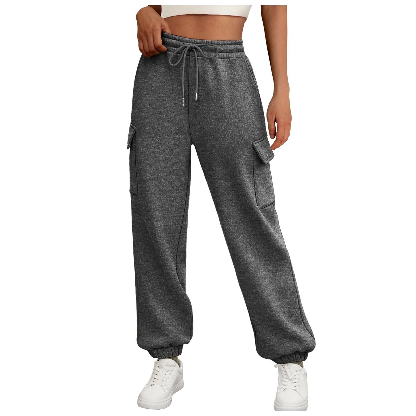 Women's Sweatpants Fleece Lined Baggy Athletic Jogger Trousers With Pockets Fall Casual Trendy Cargo Pants Fall Outfits by GJG Denim