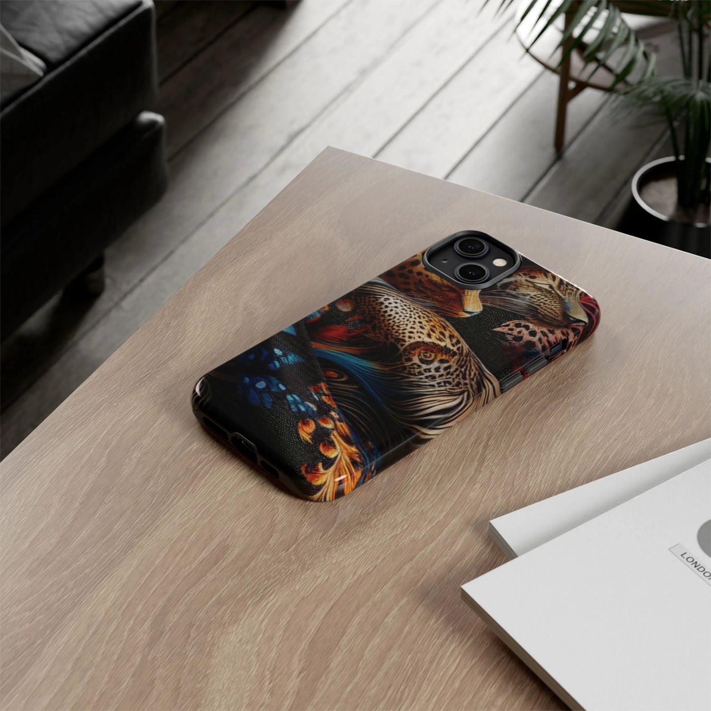 Stylish Tough Phone Case with Elegant Black and Gold Design by Printify