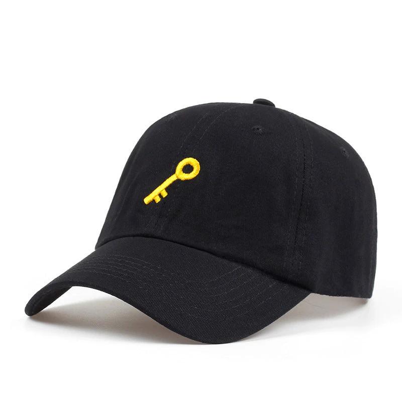 Key Embroidered Baseball Cap by GJG Denim