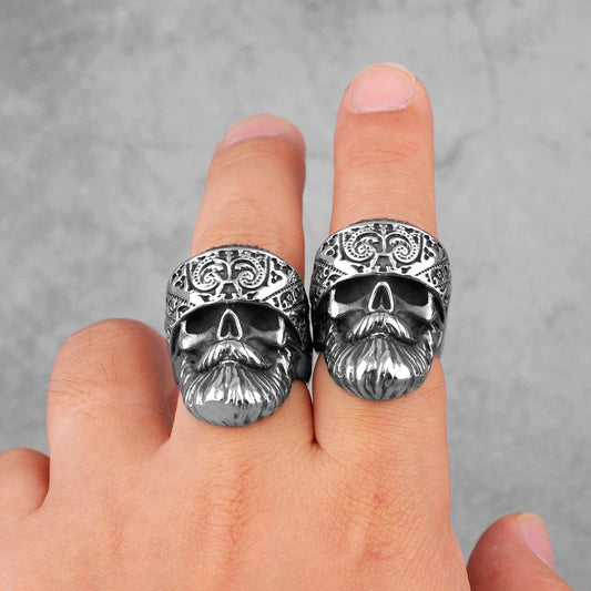 Bearded Stainless Steel Polished Titanium Steel Ring For Men by GJG Denim