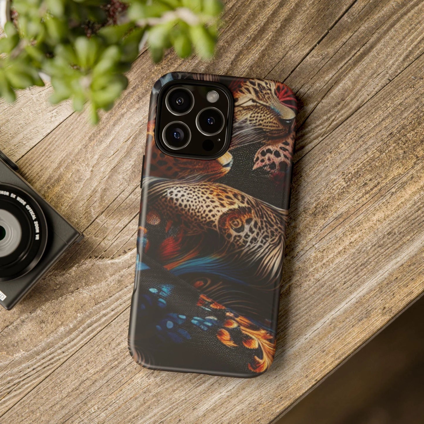 Stylish Tough Phone Case with Elegant Black and Gold Design by Printify