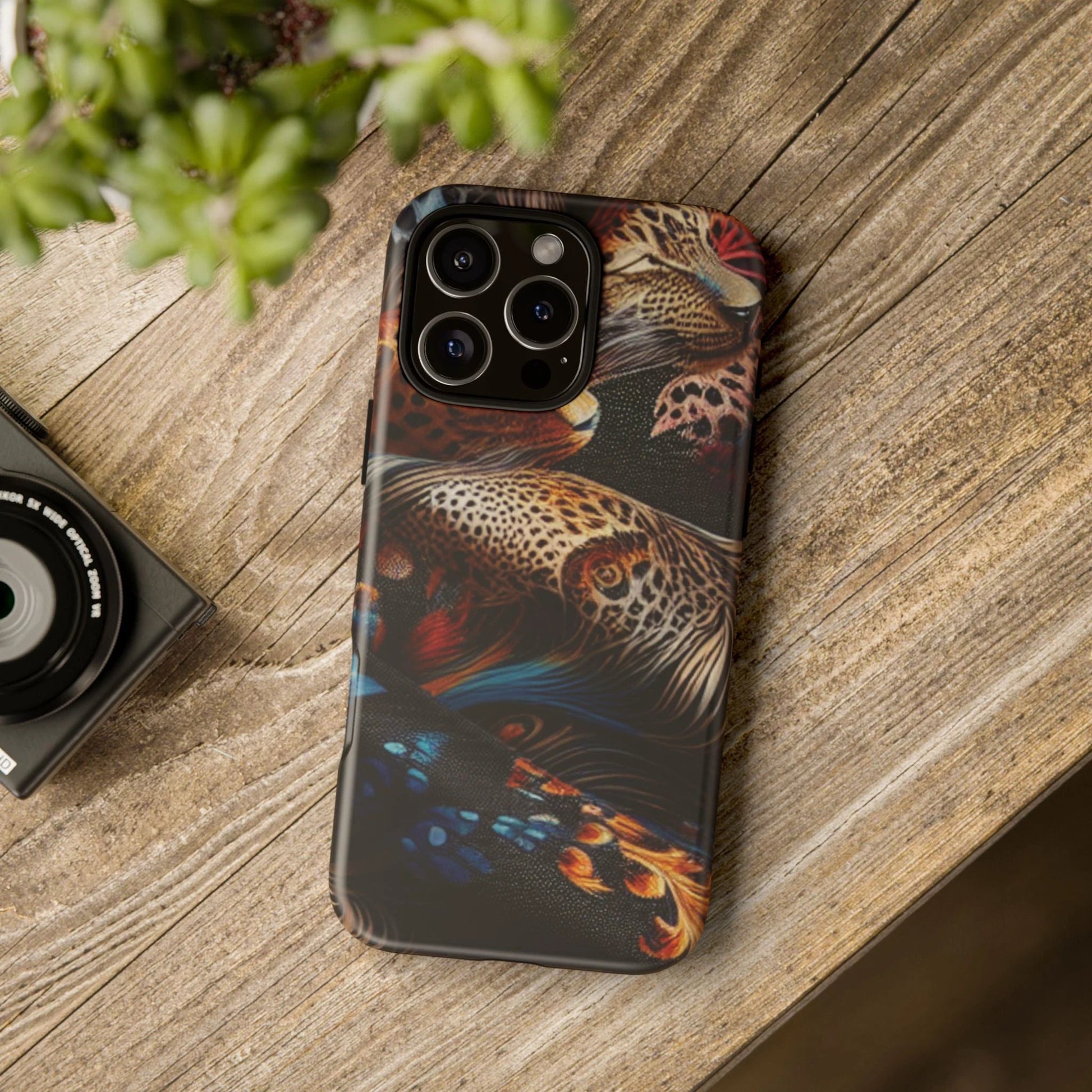 Stylish Tough Phone Case with Elegant Black and Gold Design by Printify