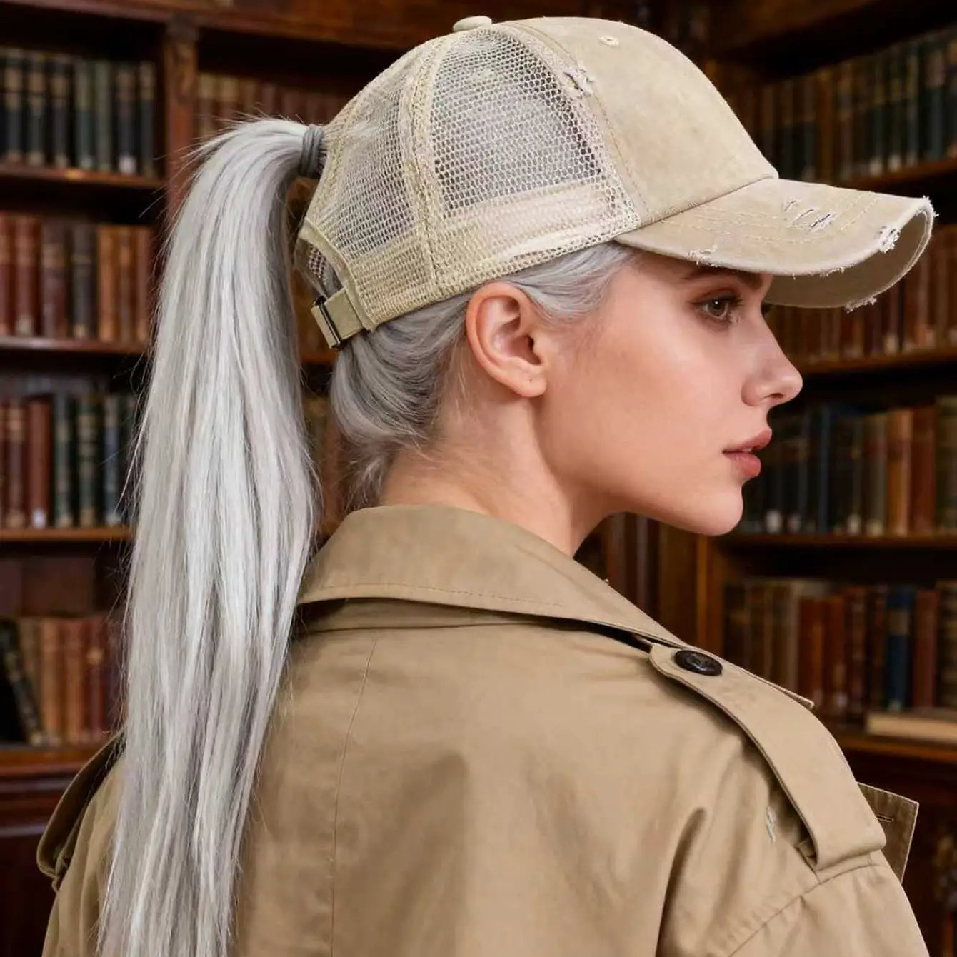 Solid-color, Frayed, Washed-out, Distressed, Mesh-patterned Cap - A Trendy, Youthful, Versatile Baseball Cap That Suits Both Daily Commuting And Outdoor Activities. by GJG Denim