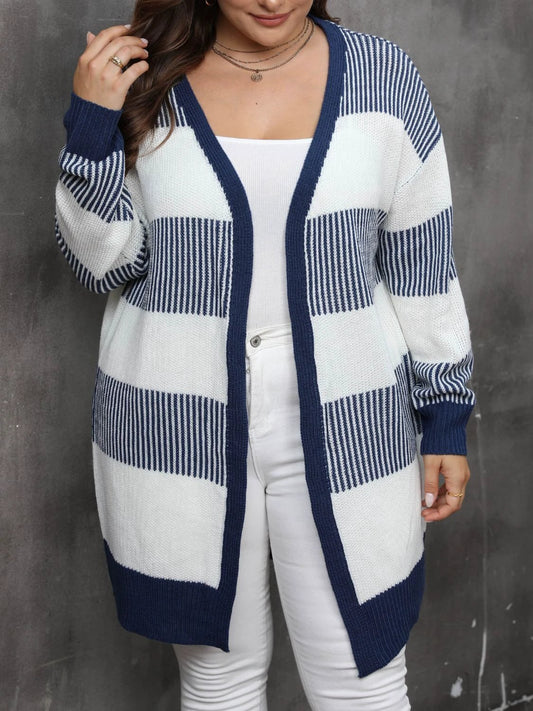 Plus Size Open Front Long Sleeve Cardigan by Lady Ros