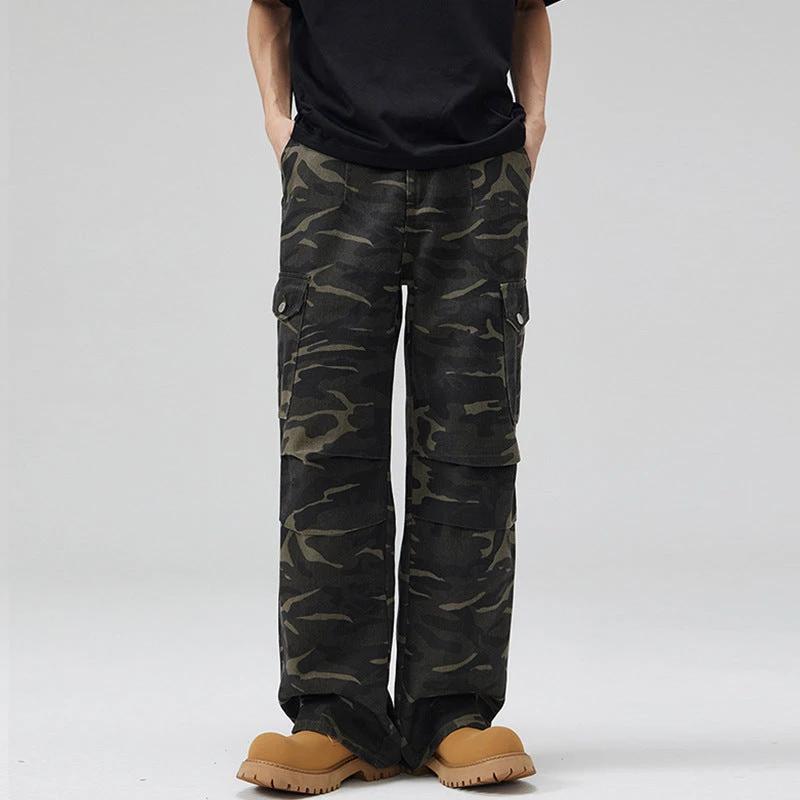 Paratrooper Camouflage Cargo Pants for Men by GJG Denim