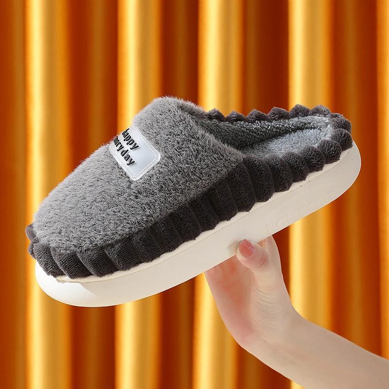 Men's Thick-soled Fleece Slip On Slippers by GJG Denim