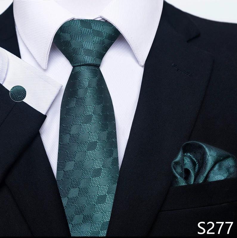 Men's Creative All-match Business Formal Wear Tie Scarf Cufflink Set by GJG Denim