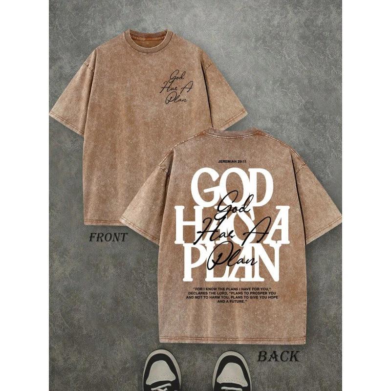 Vintage Washed Double-sided Printed T-shirt For Men by GJG Denim