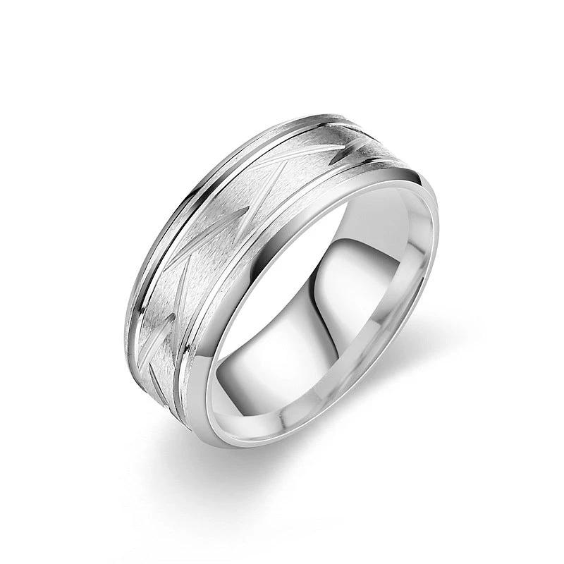 Titanium Steel Frosted Men's Ring by GJG Denim