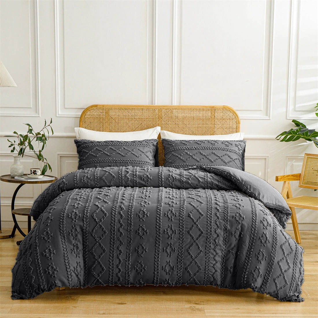 Bohemian Quilt Cover Soft Double Bed Three-piece Set by GJG Denim