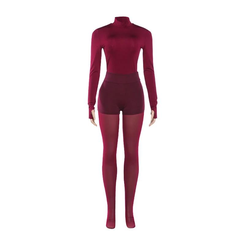 Personalized Street-style Chic Outfit A Tight-fitting Long-sleeve Top And Pants Set by GJG Denim