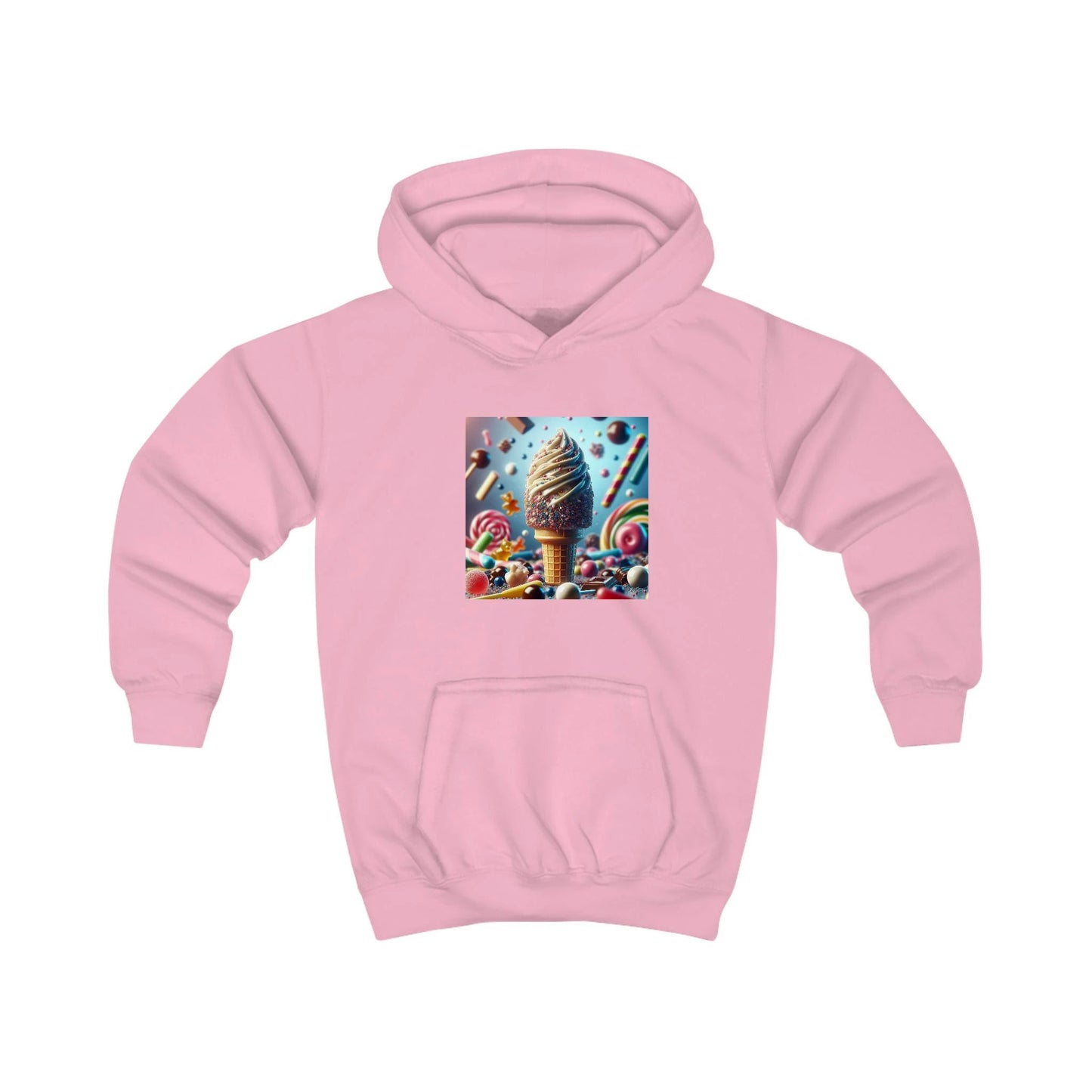 Ice Cream Fun Kids Hoodie - Colorful Candy Design by Printify