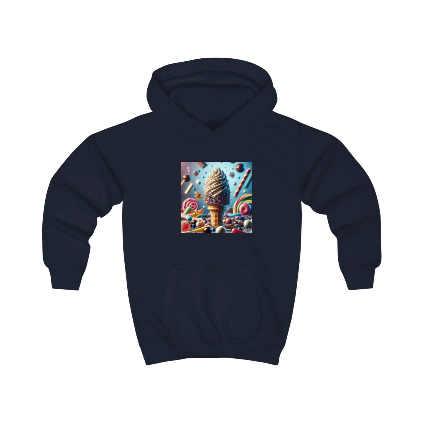 Ice Cream Fun Kids Hoodie - Colorful Candy Design by Printify