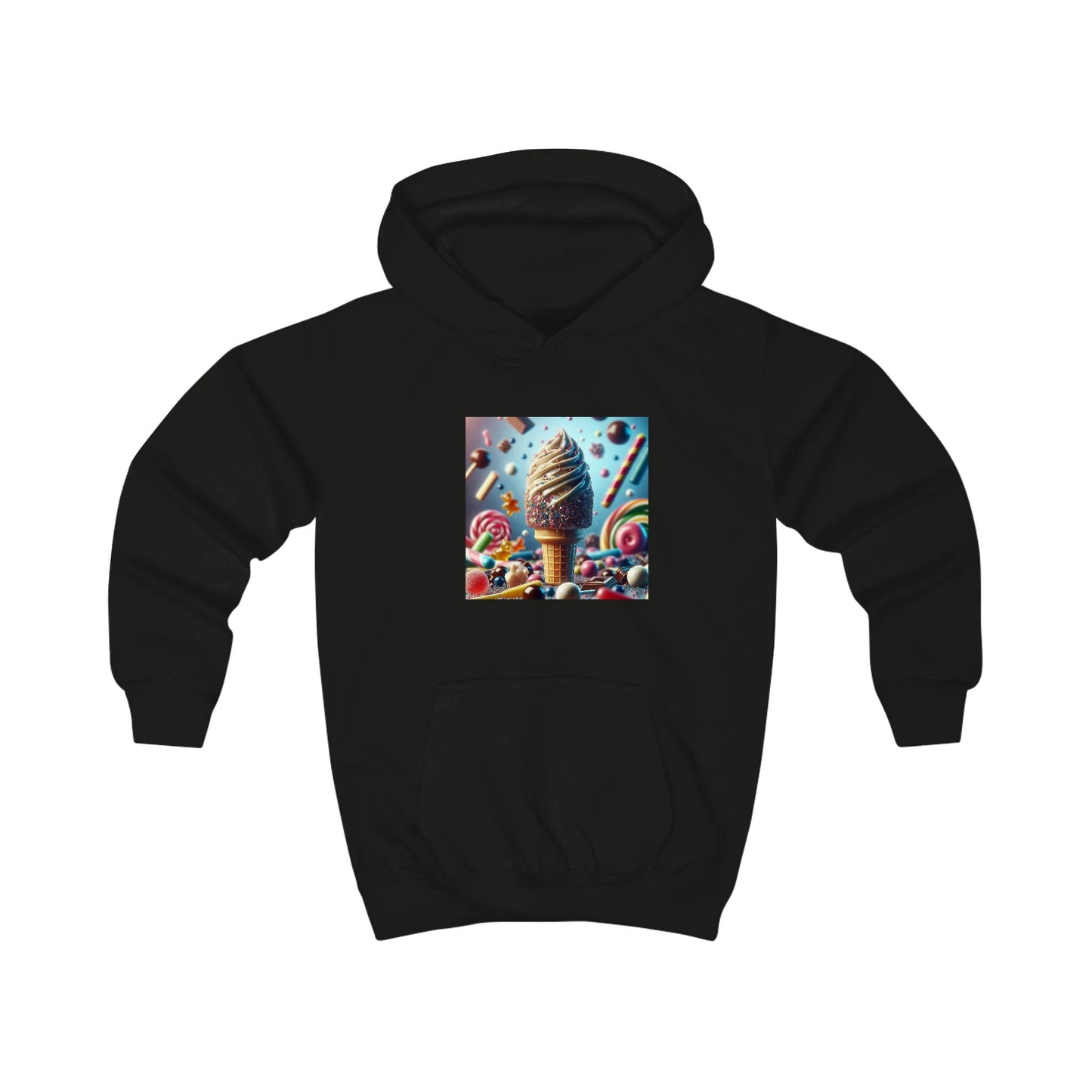 Ice Cream Fun Kids Hoodie - Colorful Candy Design by Printify
