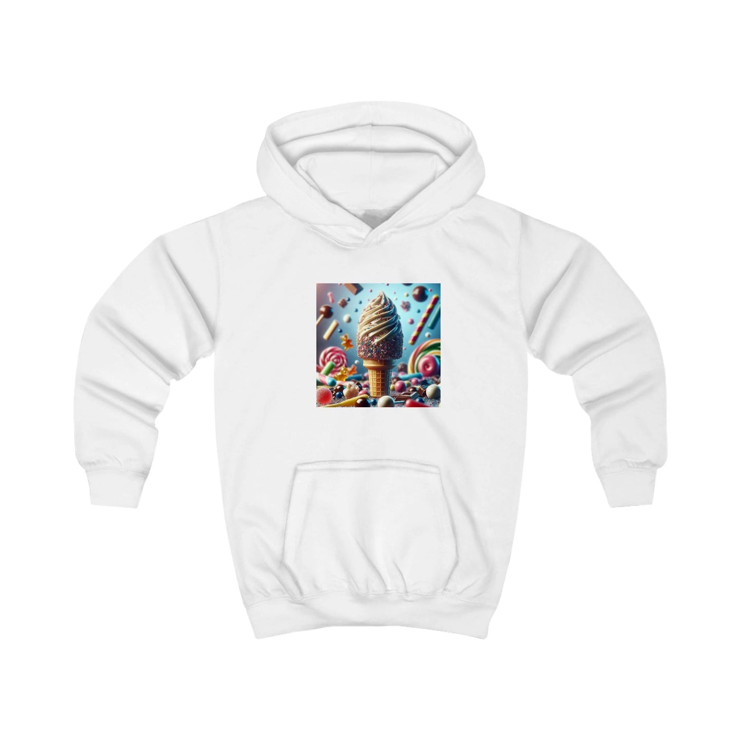 Ice Cream Fun Kids Hoodie - Colorful Candy Design by Printify