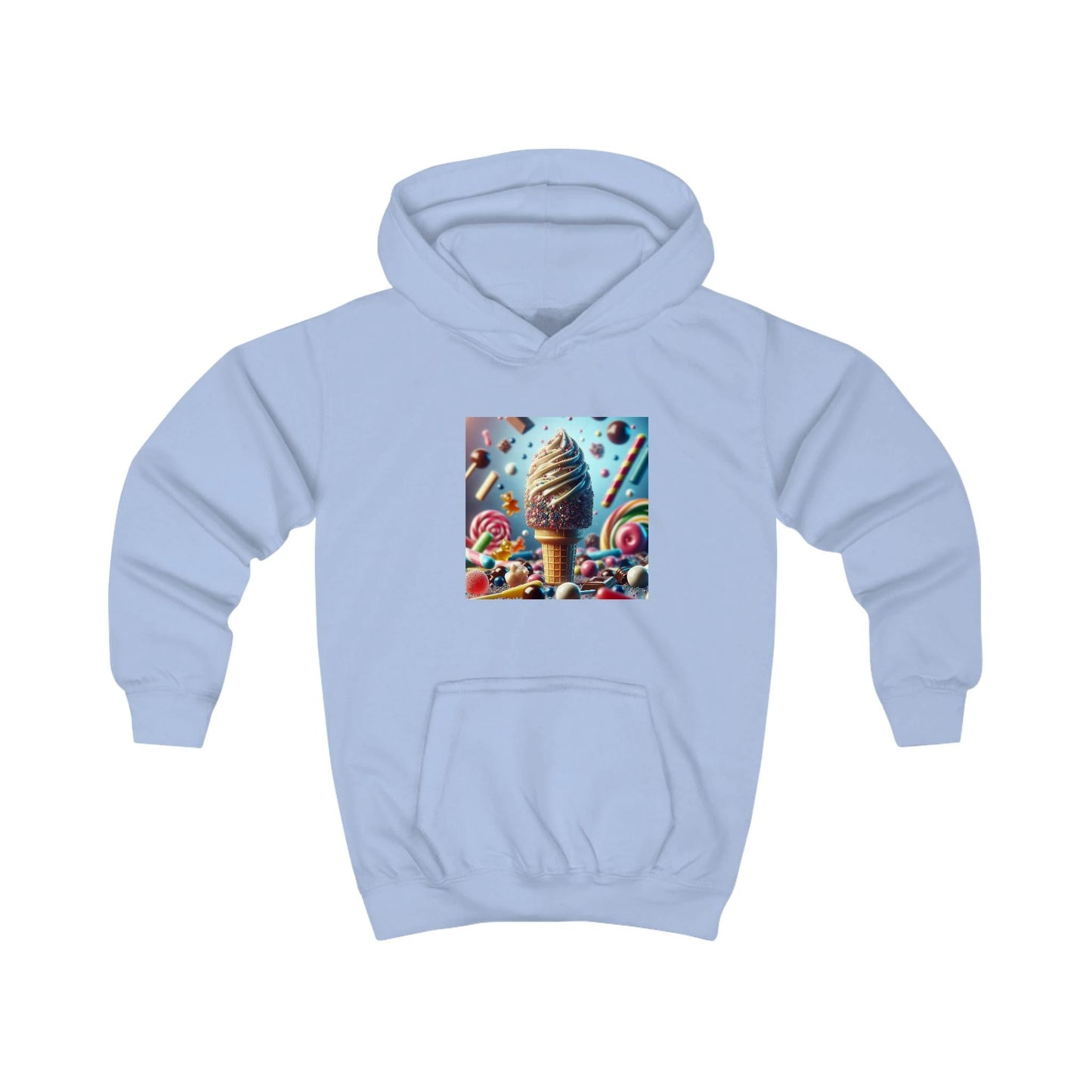 Ice Cream Fun Kids Hoodie - Colorful Candy Design by Printify