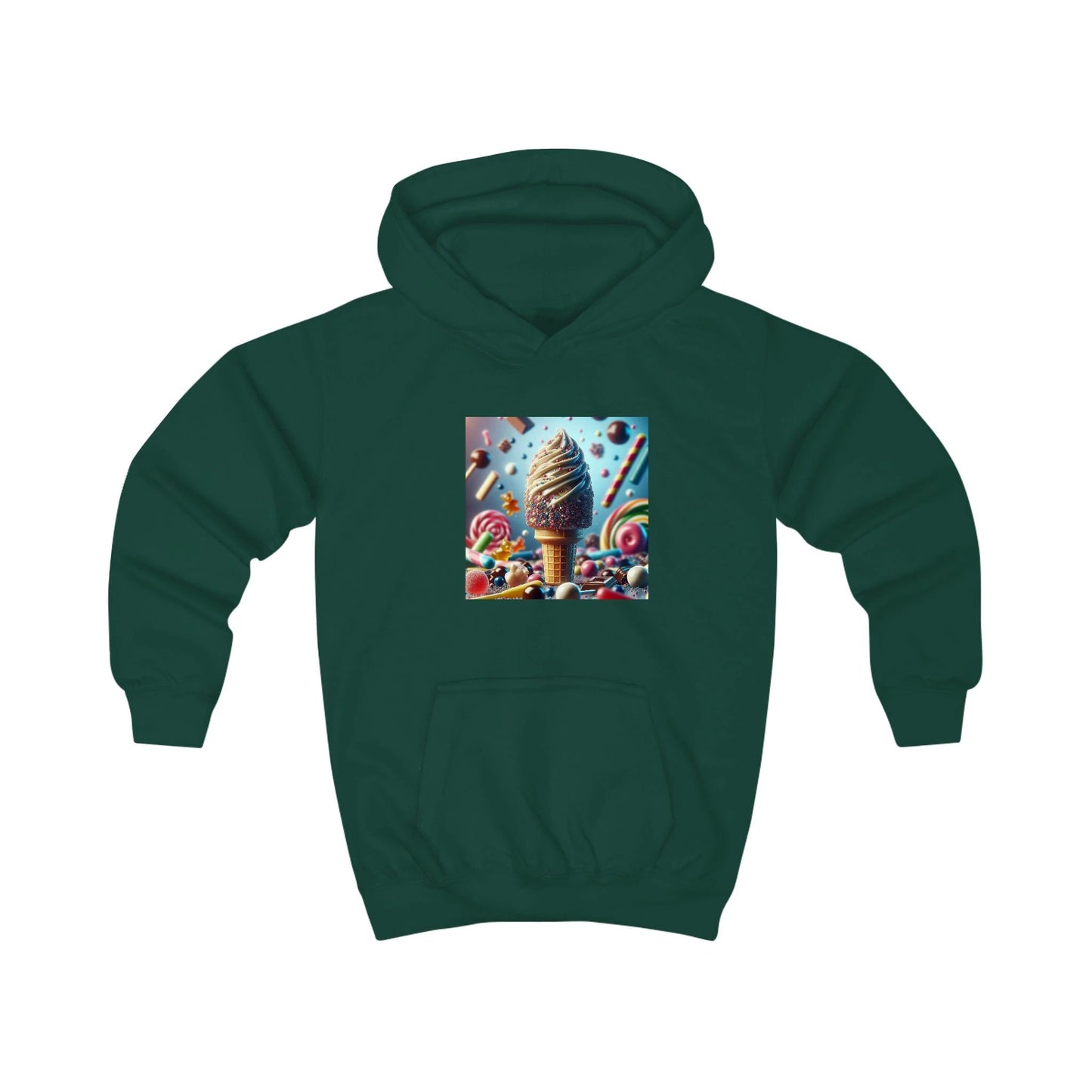 Ice Cream Fun Kids Hoodie - Colorful Candy Design by Printify