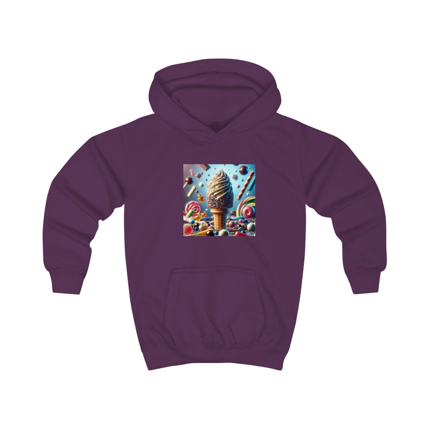 Ice Cream Fun Kids Hoodie - Colorful Candy Design by Printify