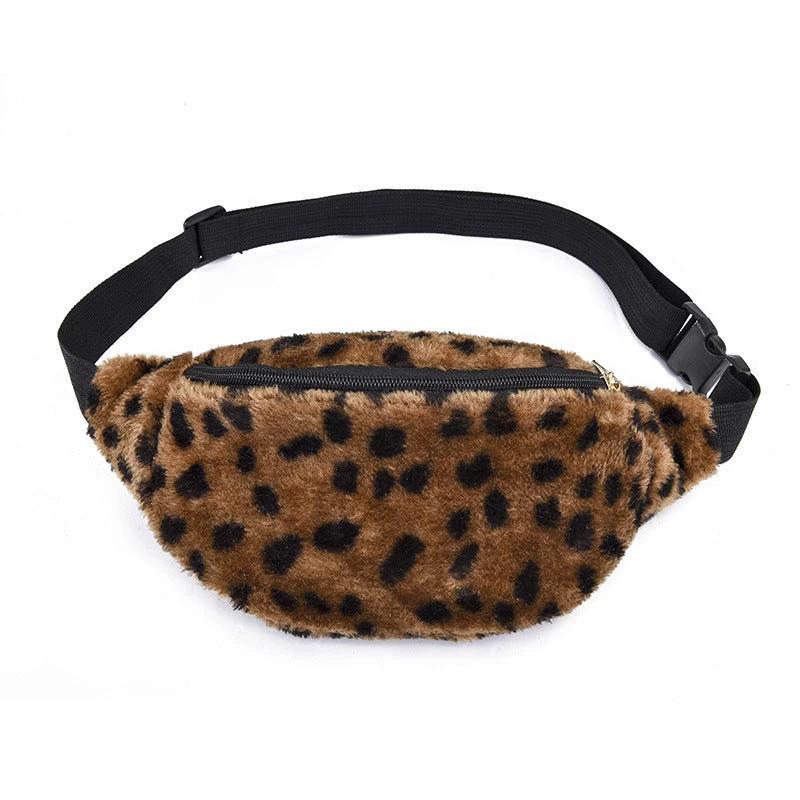 Women Waist Bag Artificial wool Fur Chest Bag by GJG Denim