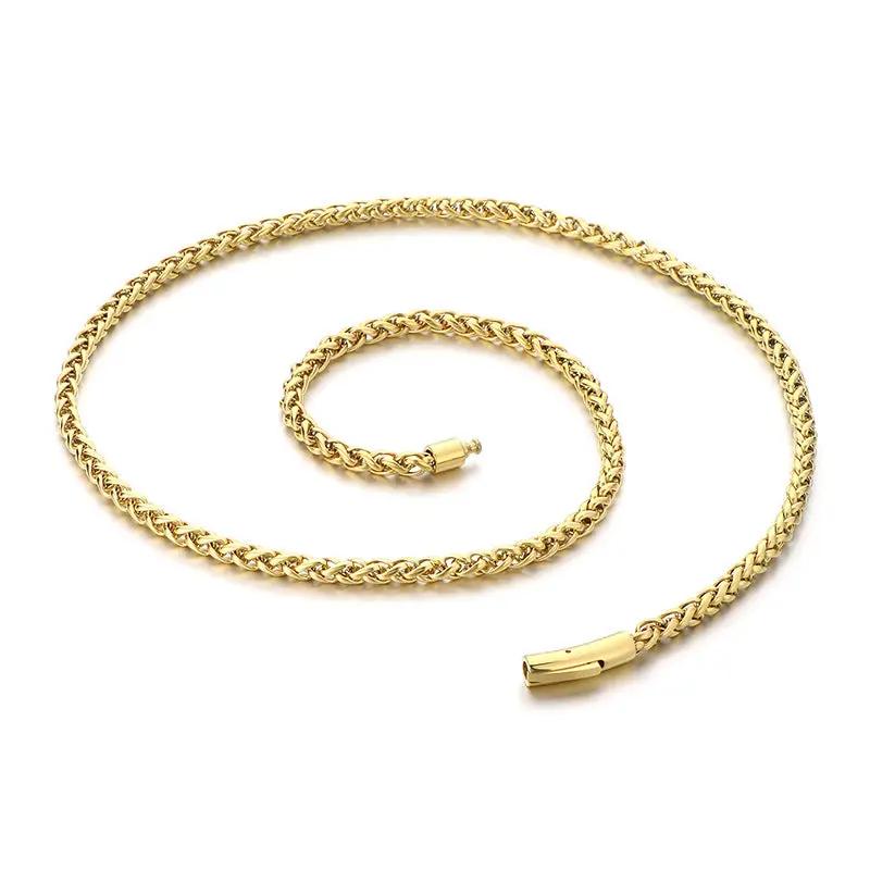 6mm Release Buckle Stainless Steel Titanium Steel Necklace For Men by GJG Denim