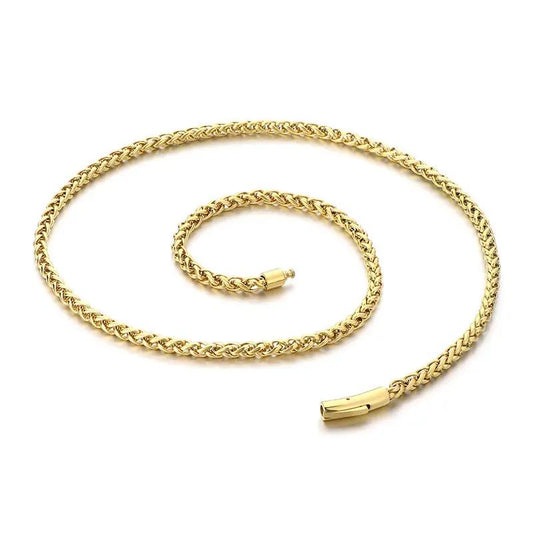 6mm Release Buckle Stainless Steel Titanium Steel Necklace For Men by GJG Denim