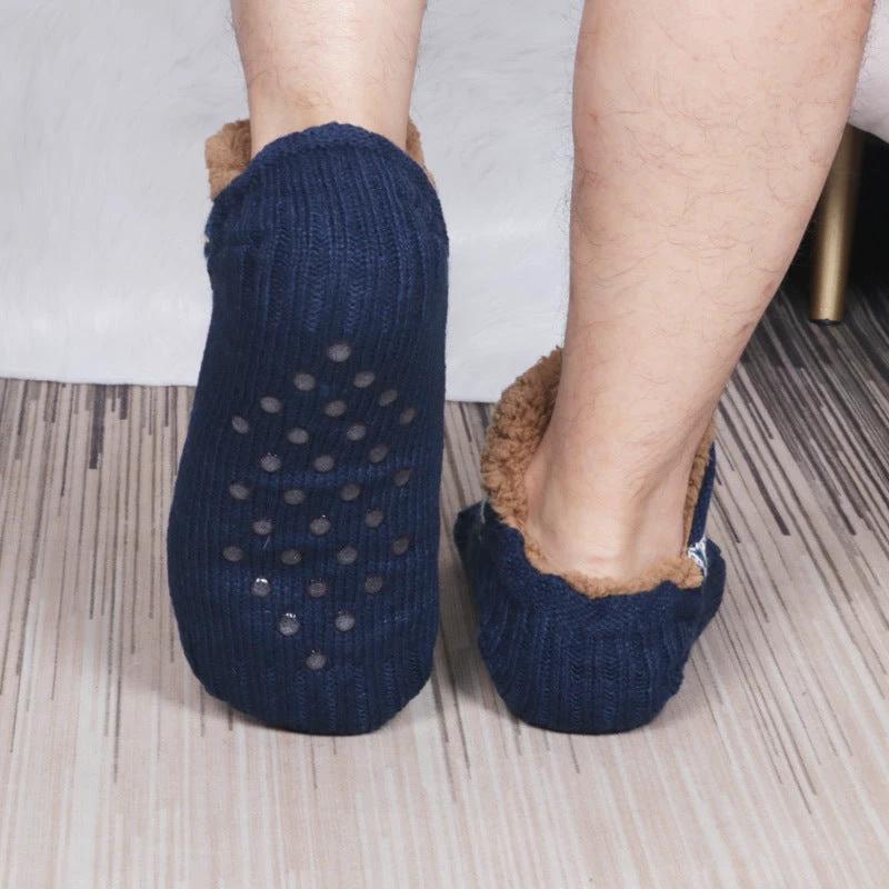 Men's Indoor Dragging Slipper Socks by GJG Denim