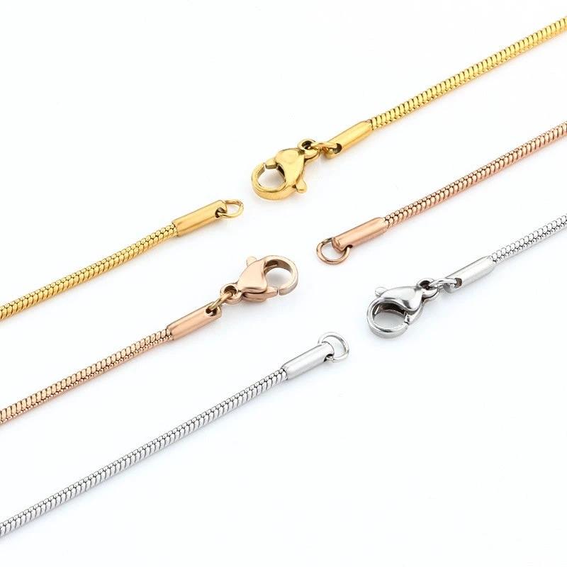 Men's Stylish Stainless Steel Snake Chain Necklace by GJG Denim