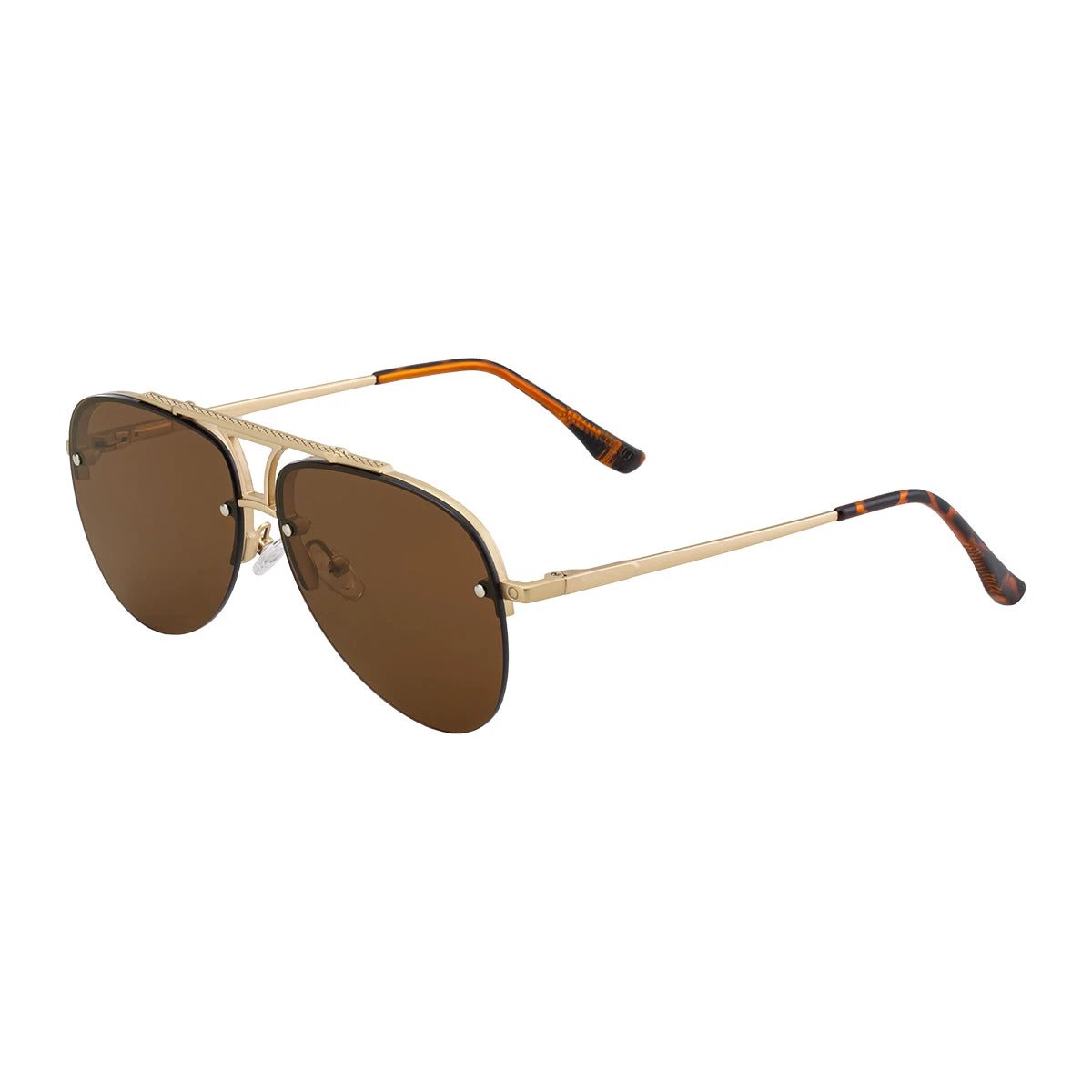 Men's Fashion Metal Half-Frame Sunglasses by GJG Denim