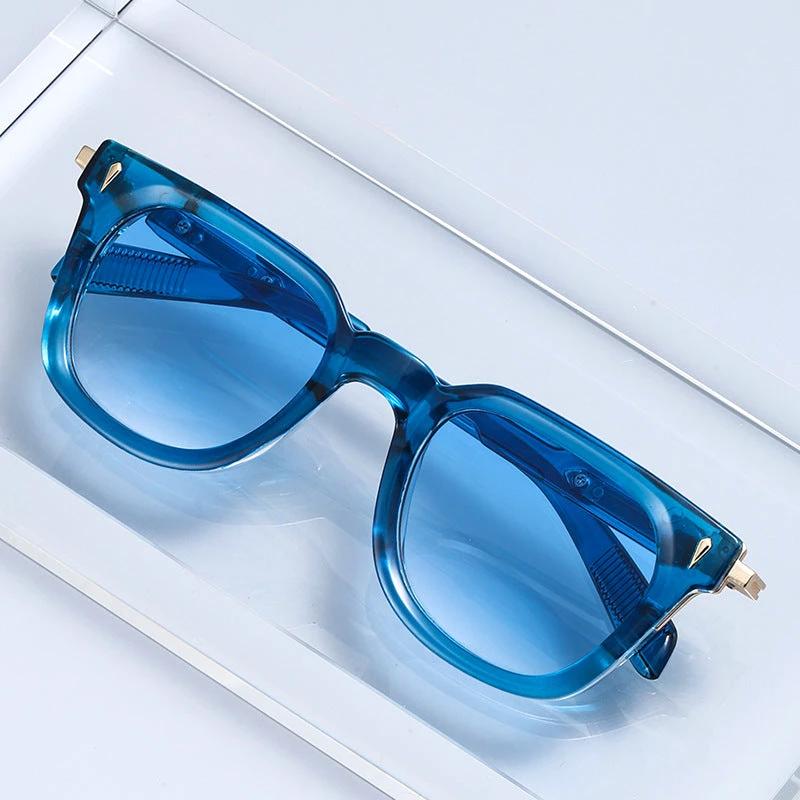 Men's Fashionable Square-frame Metal Sunglasses by GJG Denim