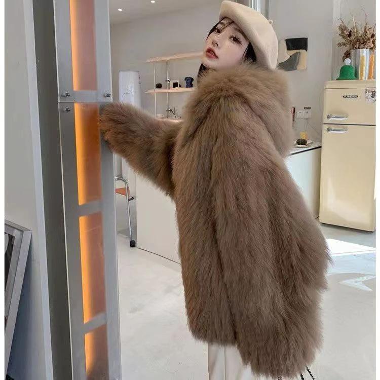 Fashion Long Sleeve Fluffy Coat Women by GJG Denim