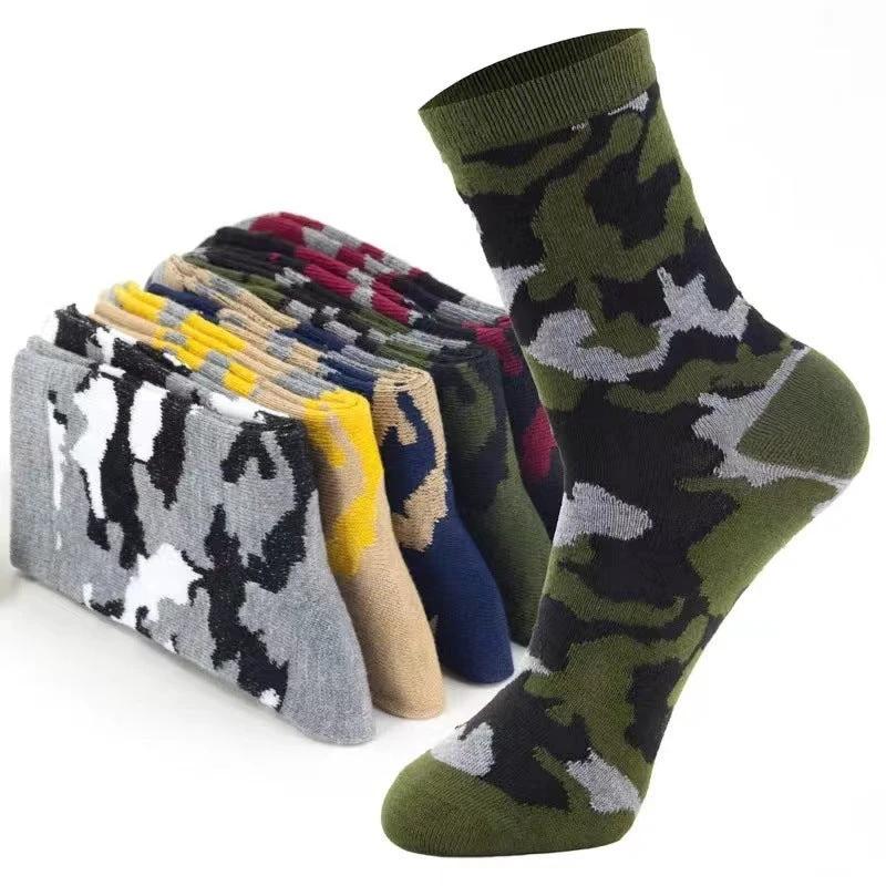 Men's Camoflauge Polyester Cotton Tube Socks by GJG Denim