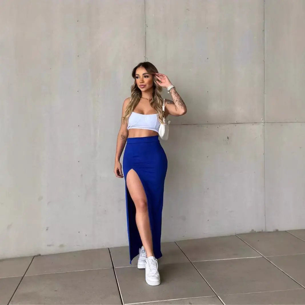 Fashionable Slit Bodycon Skirt For Women by GJG Denim