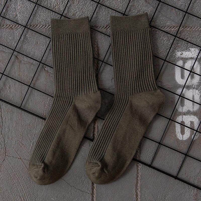Men's Solid Color Sport Mid-calf Length Cotton Socks by GJG Denim