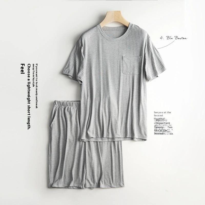 Men's Half Sleeve Shirt And Shorts Pajamas by GJG Denim