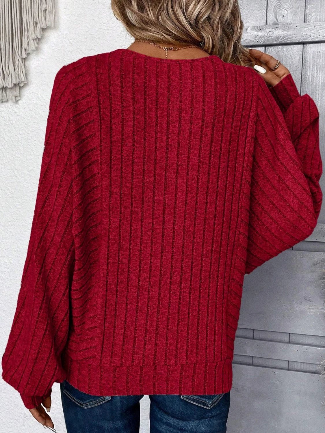 Plus Size Round Neck Batwing Sleeve T-Shirt by Lady Ros