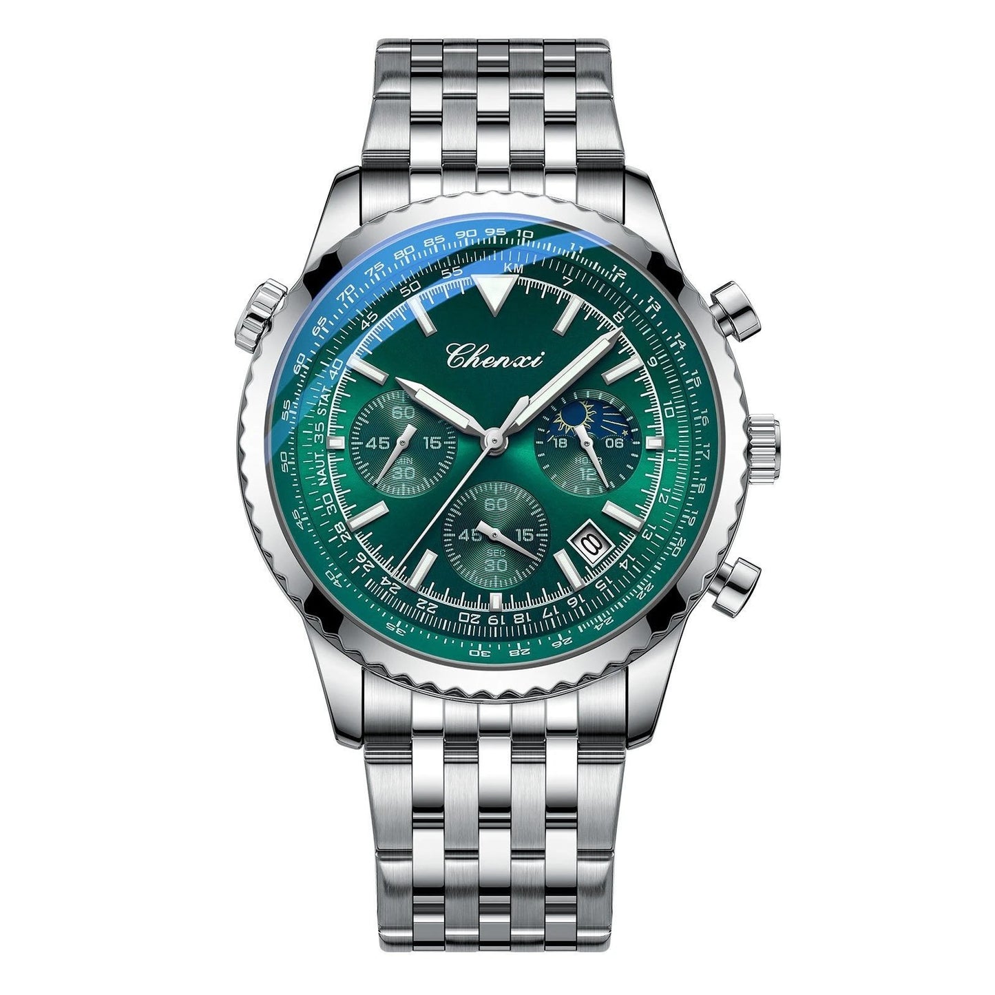 Men's Table Quartz Luminous Waterproof Watch by GJG Denim