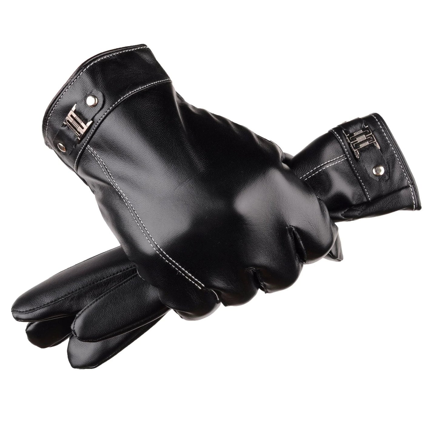 Men's Thick Fleece-lined Warm Touch Screen Gloves by GJG Denim