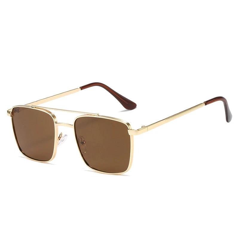 Men's Square Metal UV-proof Sunglasses by GJG Denim