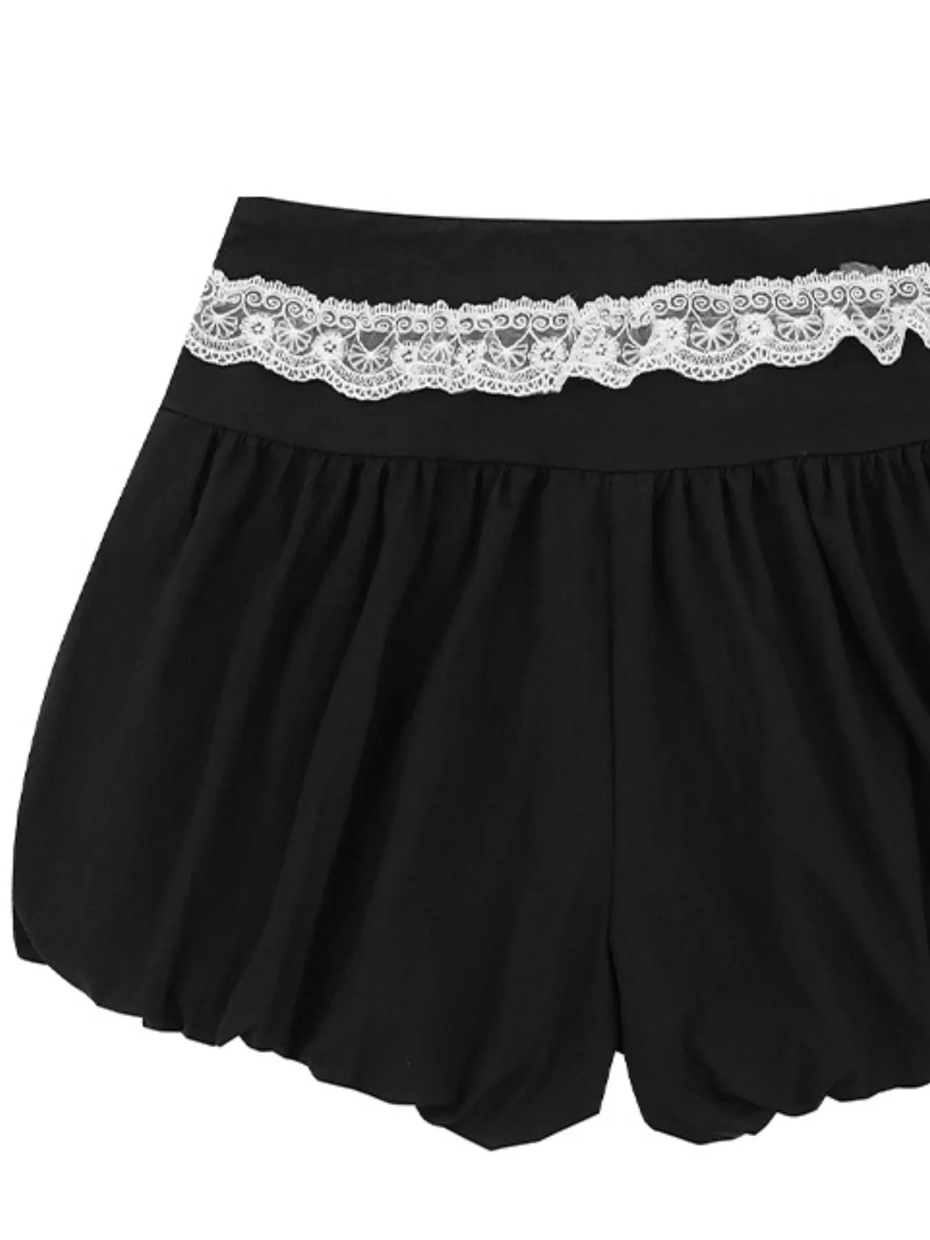 Lace Trim Shorts with Drawstring by Lady Ros