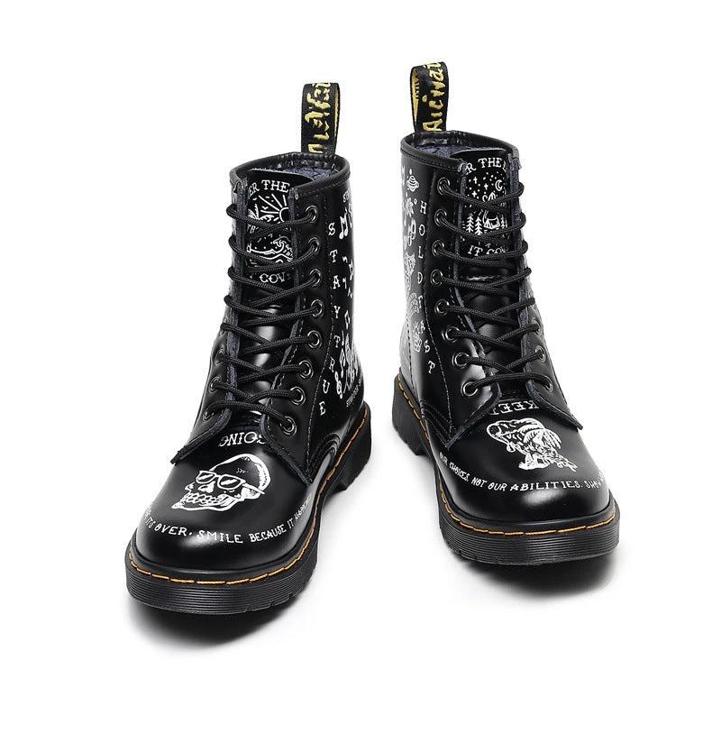 Men's Hard Leather Graffiti Boots by GJG Denim