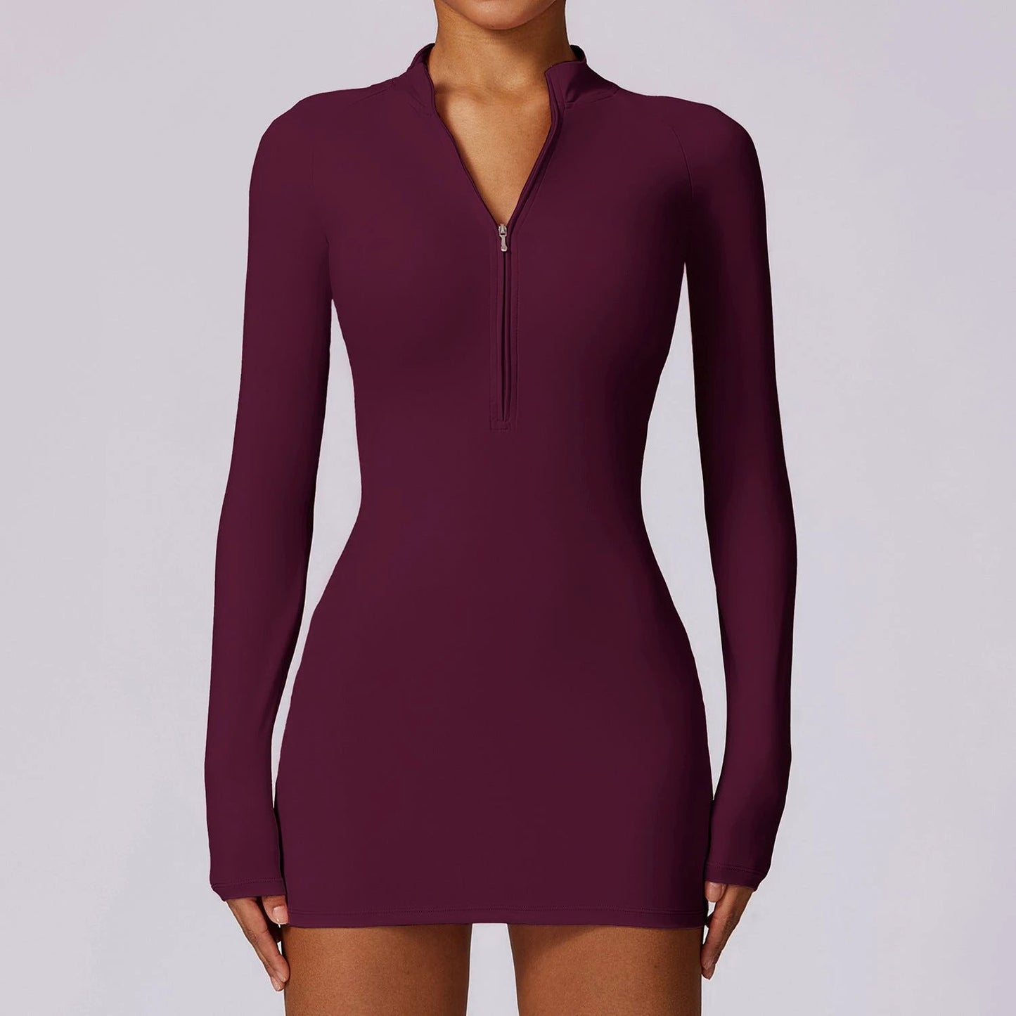 Zipper Nude Feel Tight Sports Dress by GJG Denim