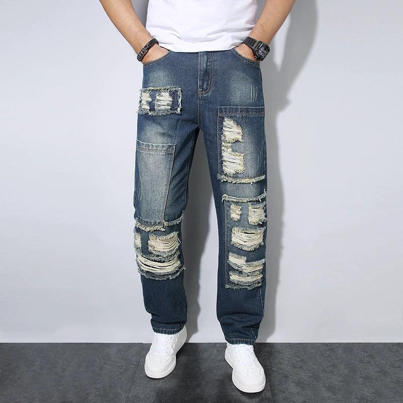 Men's Straight Wrinkle-resistant Loose Casual Jeans by GJG Denim