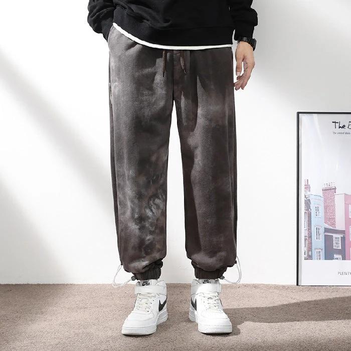 Men's Elastic Waist Drawstring Ankle-tied Sweatpants by GJG Denim