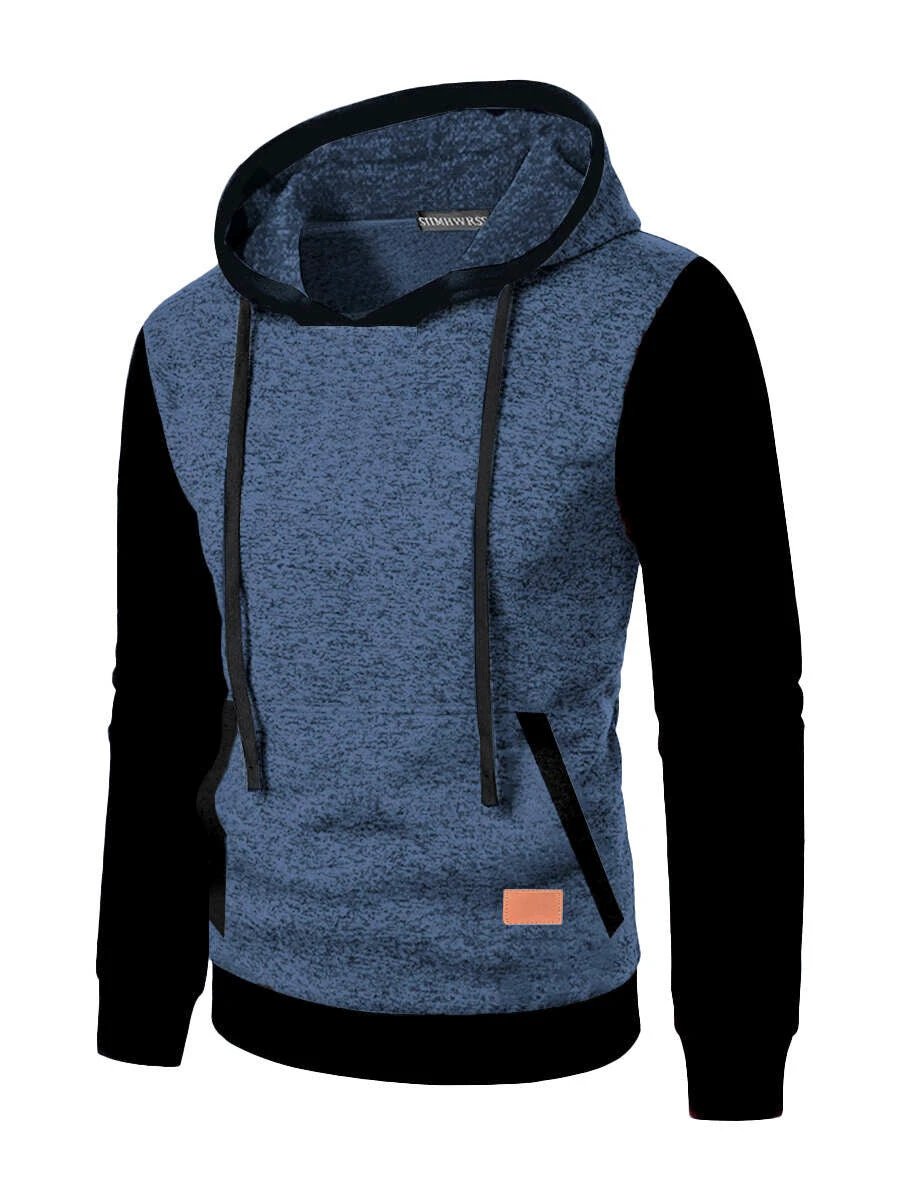 Men's Casual Jacquard Hooded Sweater by GJG Denim