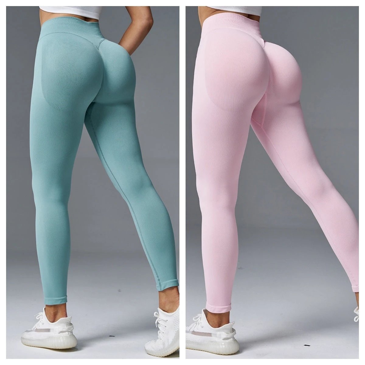 Peach Hip Tight Mid Waist Yoga Pants Hip Lifting Running Fitness by GJG Denim