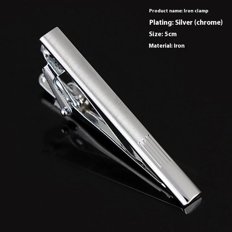 Men's Business Silver Simple Fashion Short Tie Clip by GJG Denim