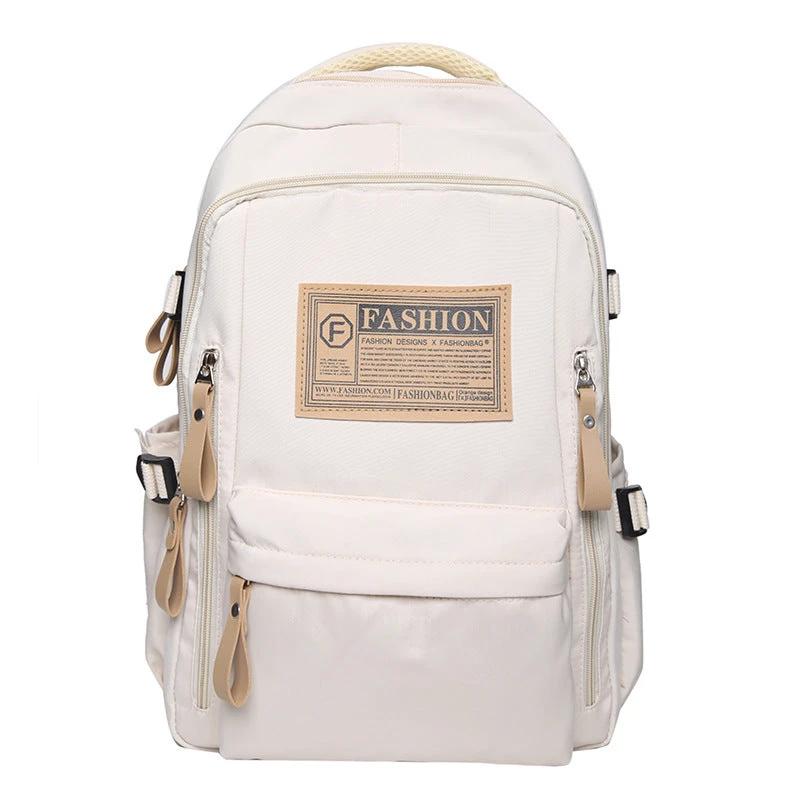 Men's Solid Multi-pocket Backpack Large Capacity by GJG Denim