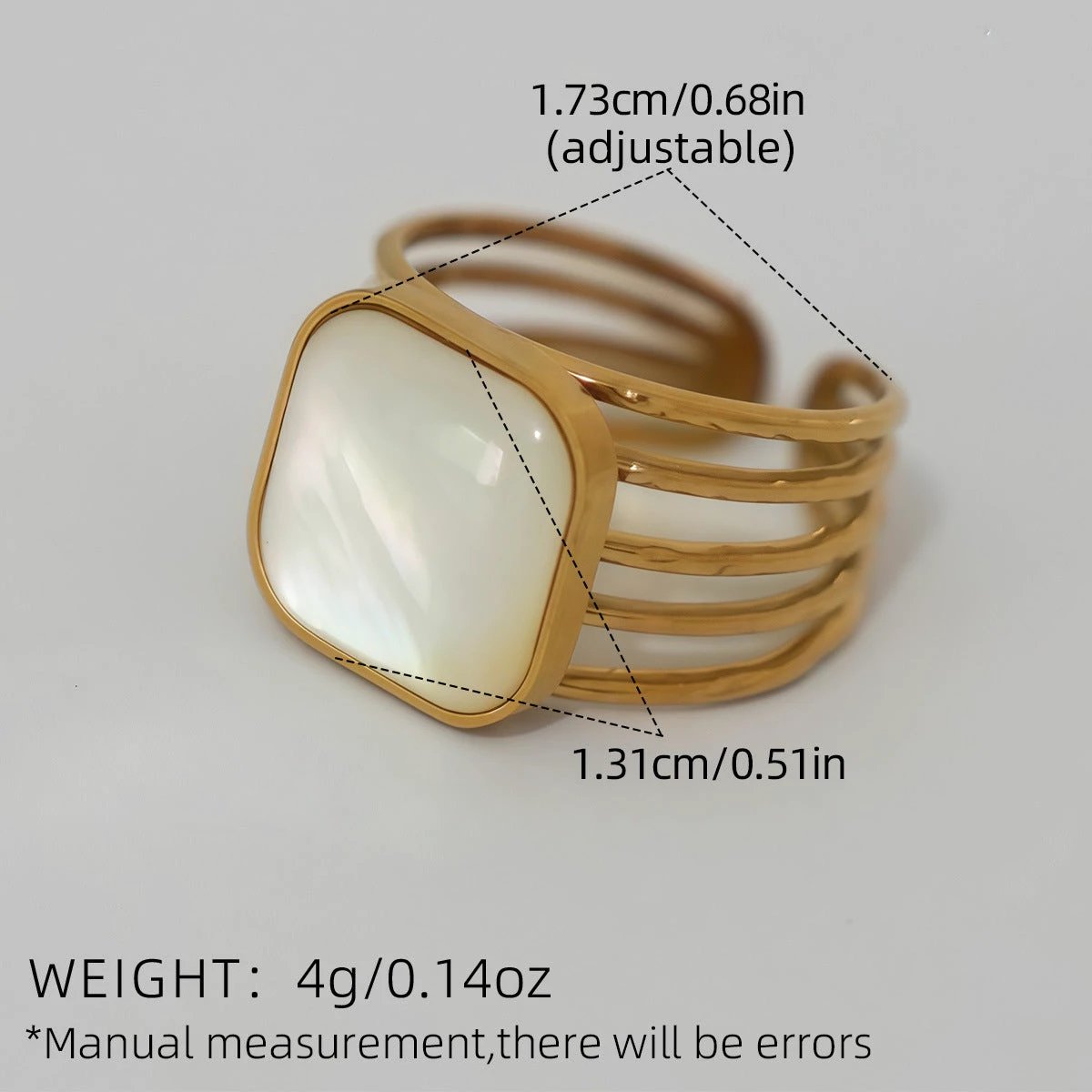 Summer Minimalist Stylish Stainless Steel Shell Ring by GJG Denim