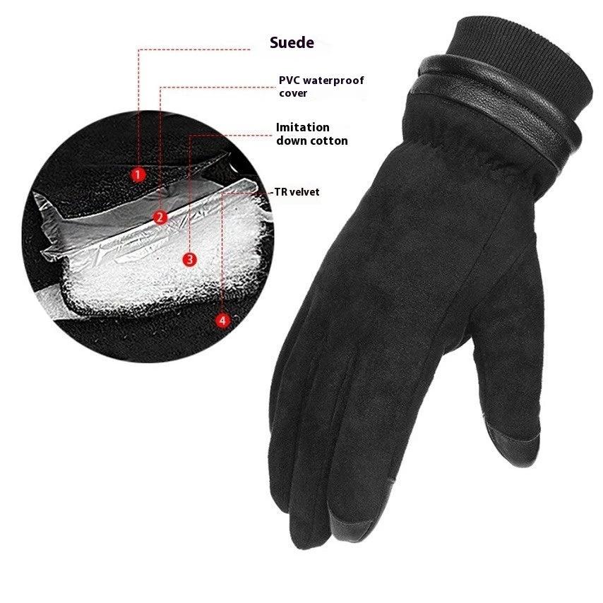 Men's Warm Hiking And Climbing Ski Gloves by GJG Denim