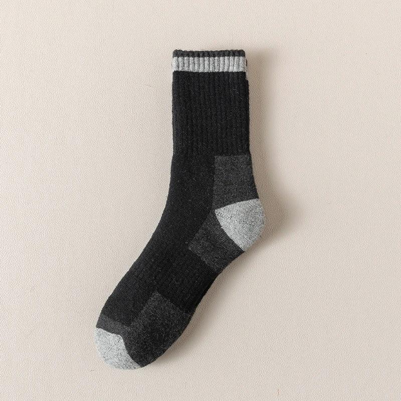 Men's Wool Fleece Lined Padded Warm Terry-loop Socks by GJG Denim